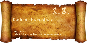 Kudron Barnabás névjegykártya