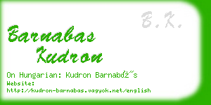 barnabas kudron business card